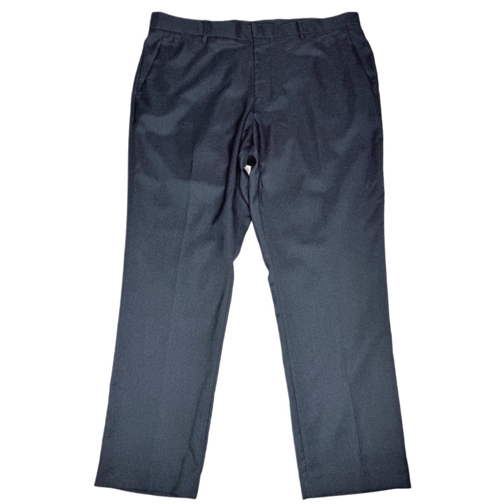 Perry Ellis Men's Slim Fit Dress‎ Pants - 38x30 - Dark Gray/Blue Herringbone